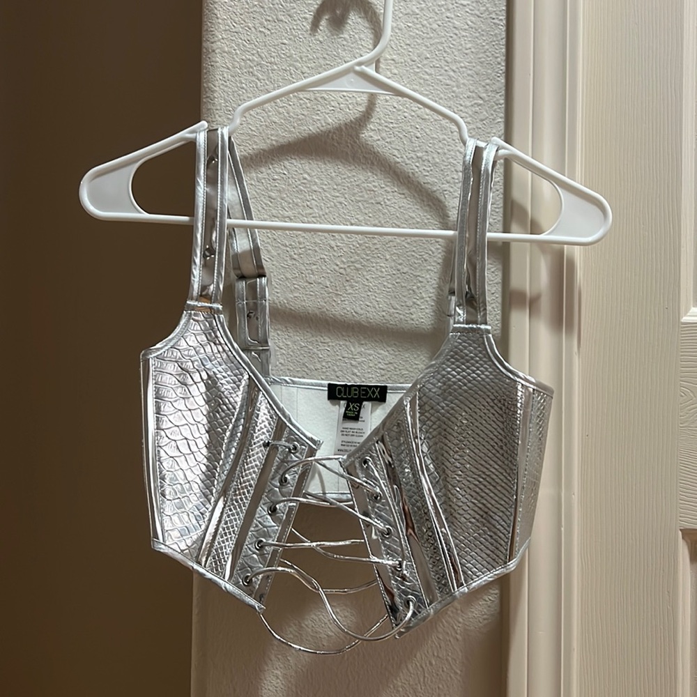 Silver cropped top
